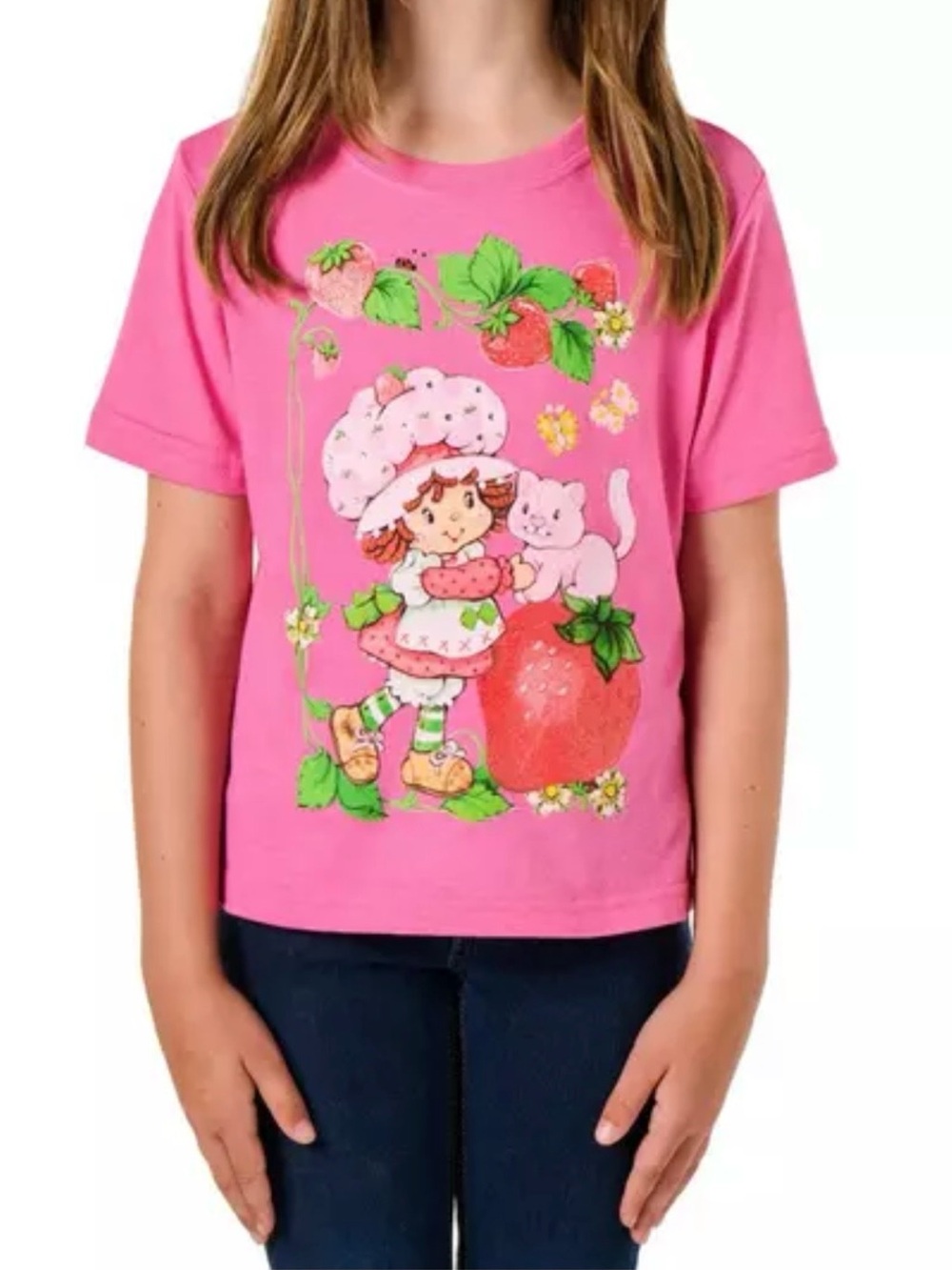 Girls Pink Strawberry Shortcake Graphic Tee - Kids Shirt